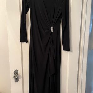 Ralph Lauren Faux Wrap Evening Gown with Rhinestone Embellishment. Sz 14